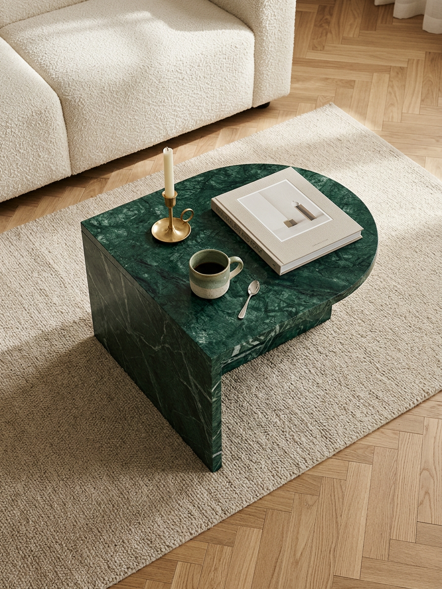 Table basse ovale en marbre