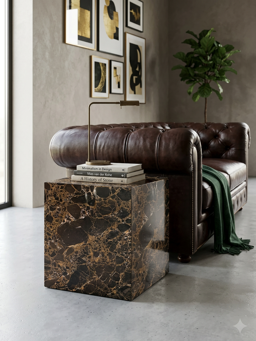 Table d’appoint CUBE en marbre