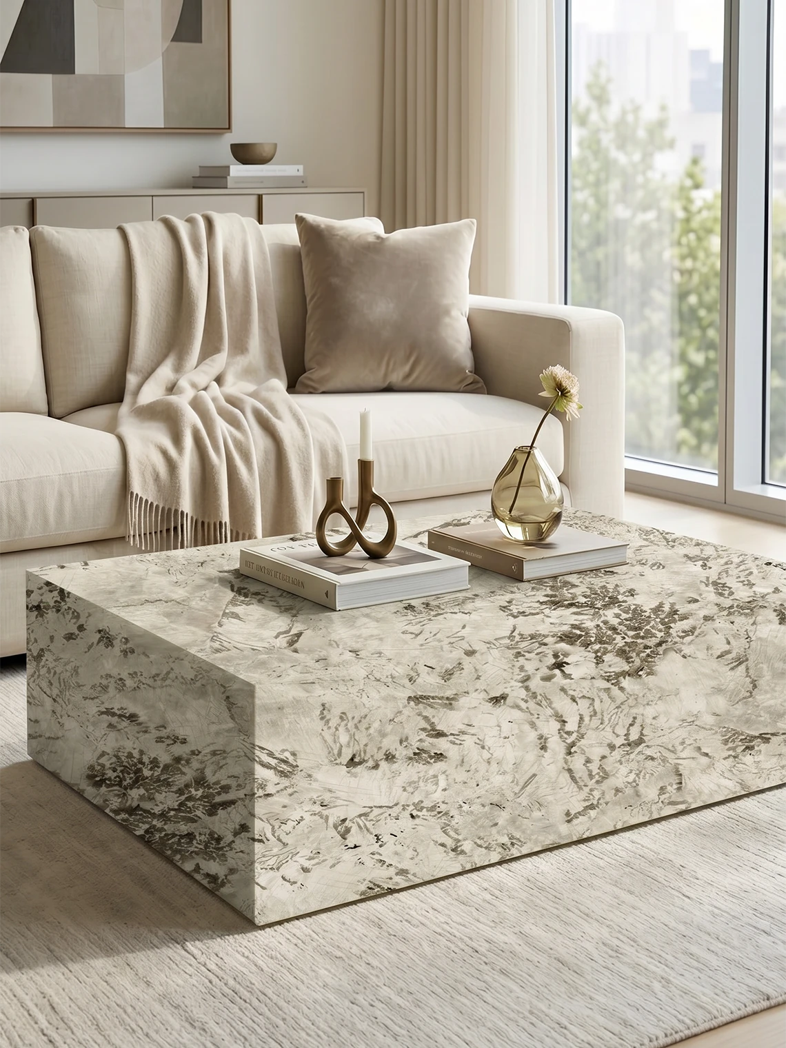 Table basse BLOK en porcelaine