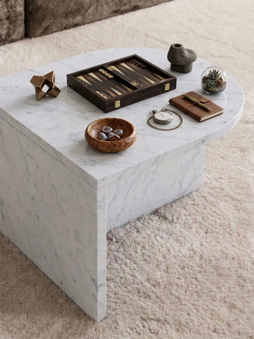 Table basse ovale en marbre