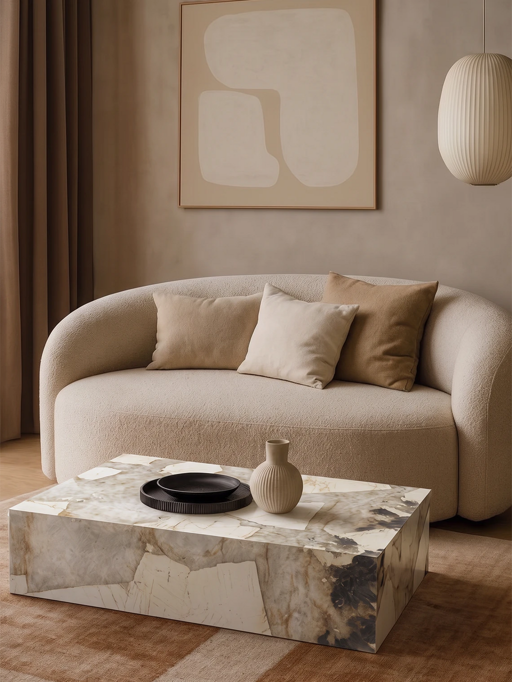 Table basse BLOK en porcelaine