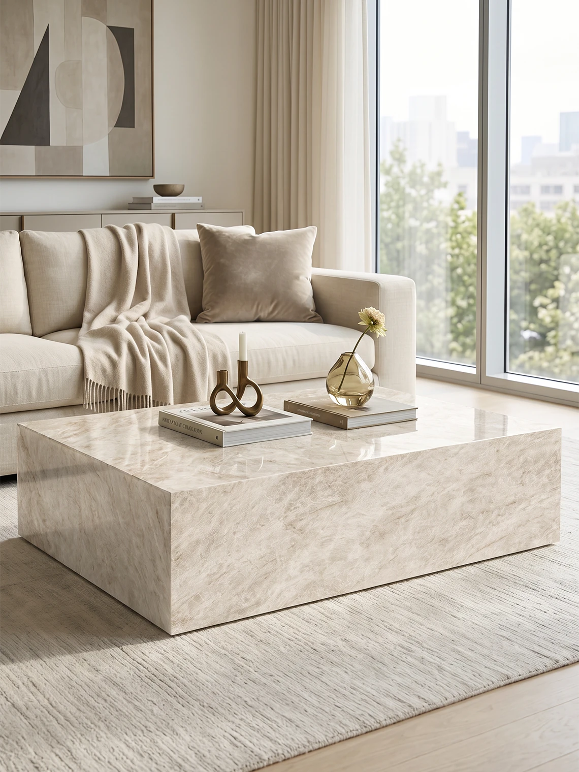 Table basse BLOK en porcelaine
