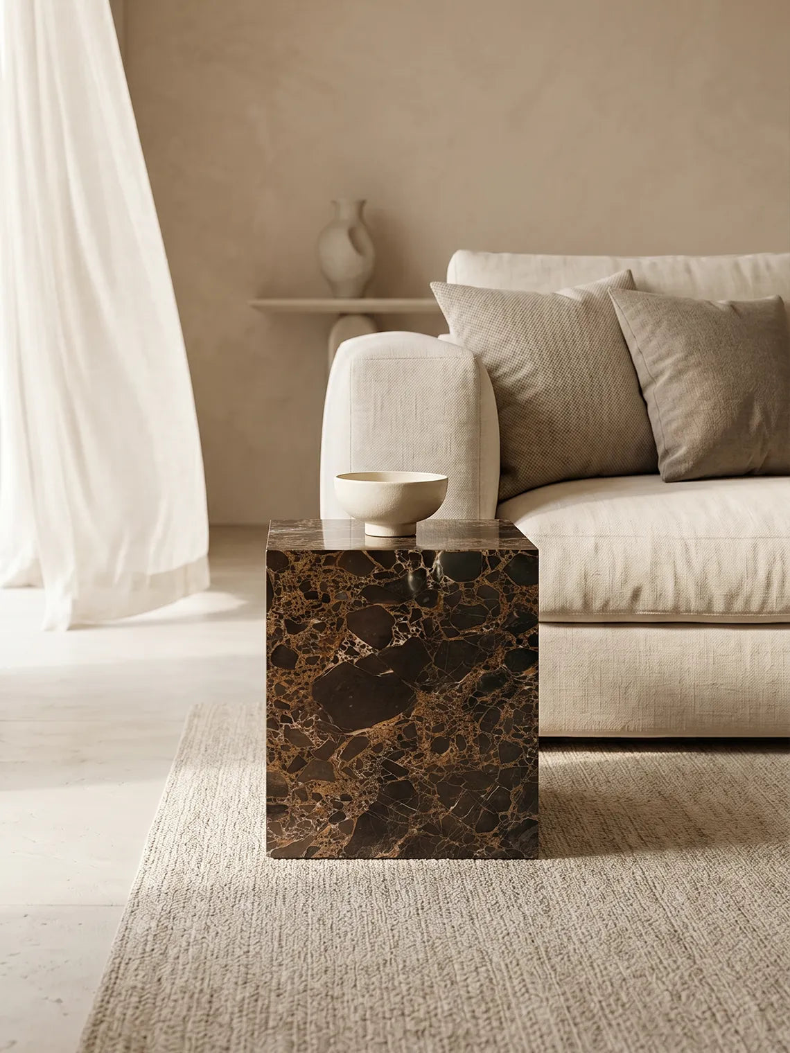 Table d’appoint CUBE en marbre